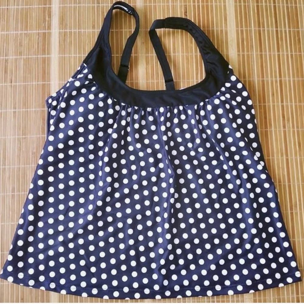 New - Without Tags, Women's Retro Polka Dot Tankini Two Pieces Swimsuit; Size XL - Picture 3 of 8